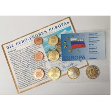 RUSSIA 2007 . EURO SPECIMEN PATTERN SET OF 8 COINS
